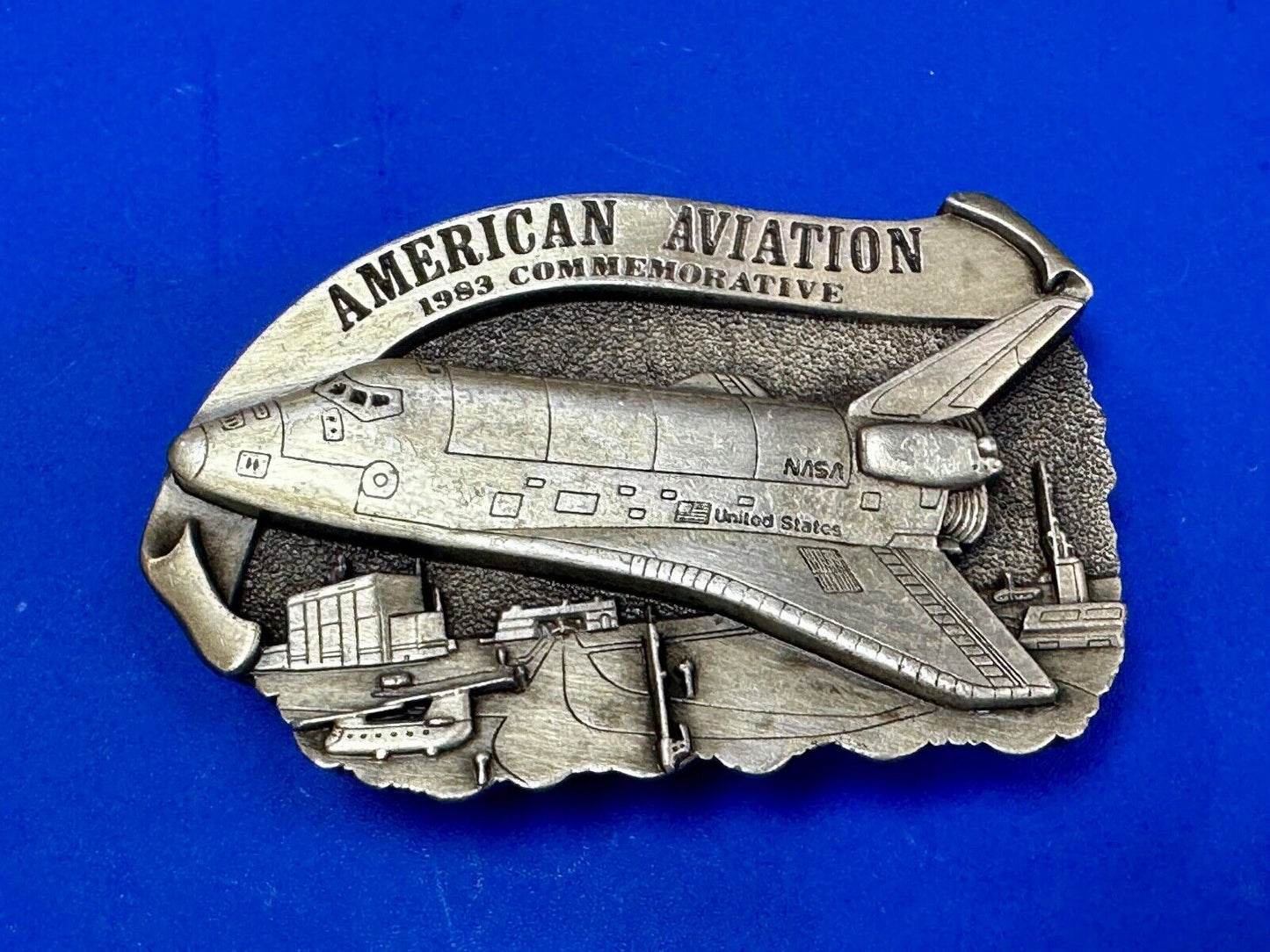 1983 American Aviation Commemorative Plane Pilots belt buckle by Arroyo Grande
