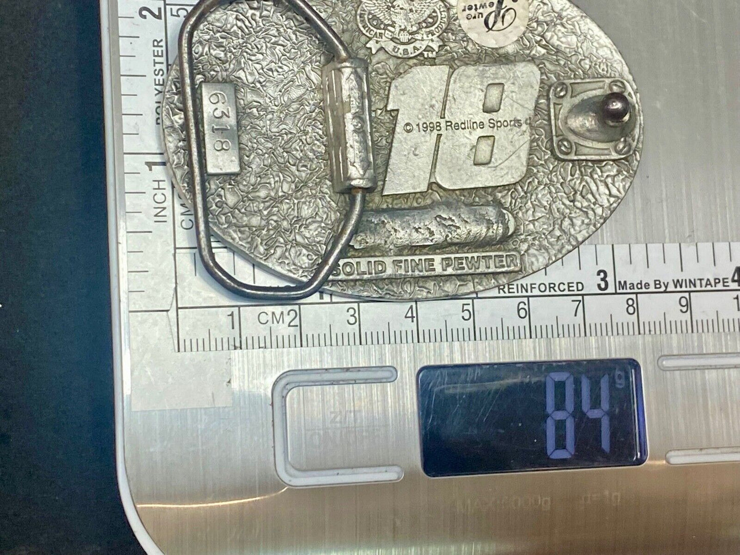 1990'S Bobby Labonte Nascar # 18 Used Collectable Belt Buckle By Redline Sports