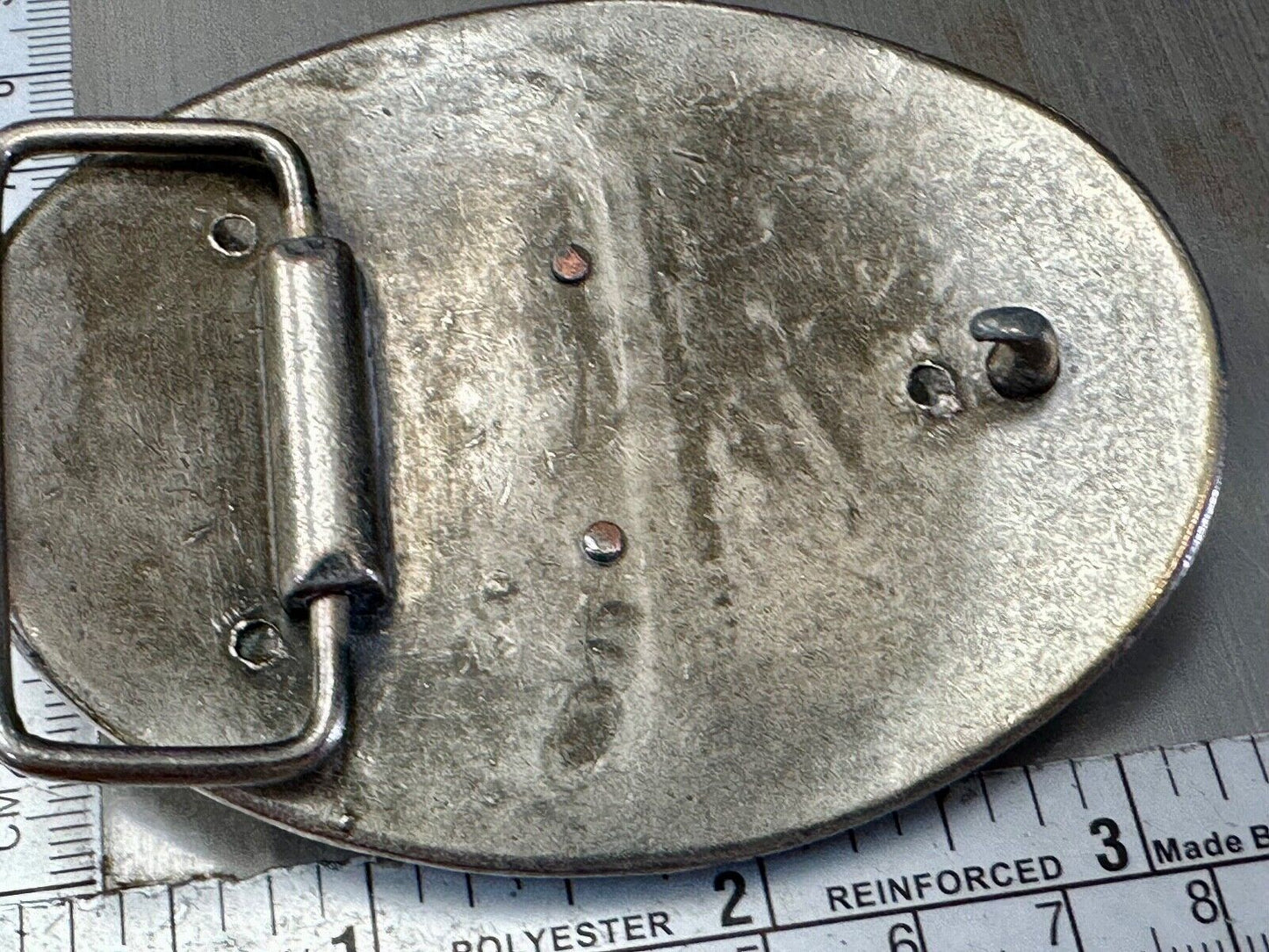 The Longhorn cow steer - cowboys cowgirls western oval silver tone belt buckle