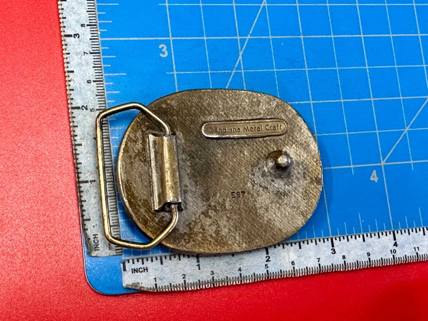 Vintage Doe and Buck / Deer Vintage E-97 Indiana Metal Craft belt buckle