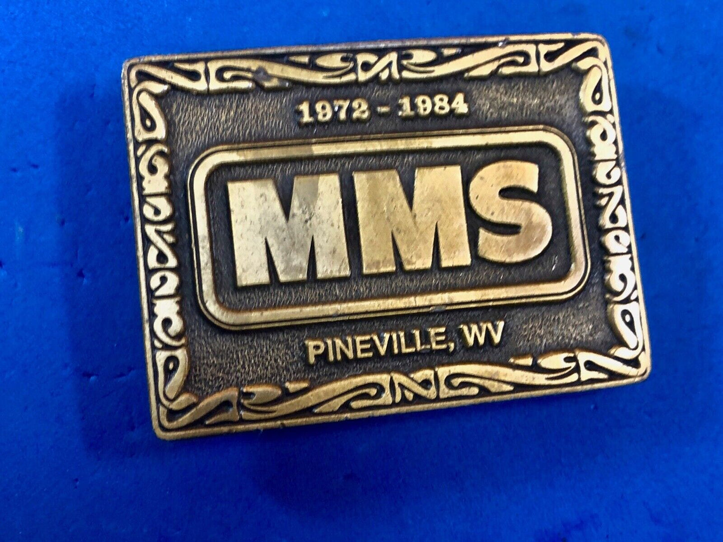 belt buckle MMS Prineville West VA Virgina belt buckle Mountain Mission School?