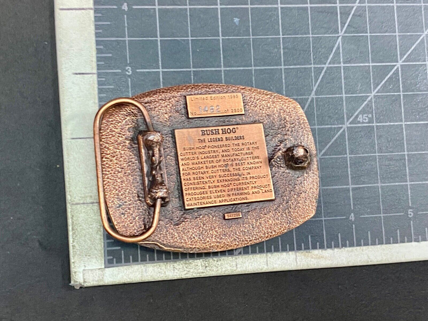 The Bush Hog Rotary Cutter Lawn Construction Tractor Company Belt Buckle 1995