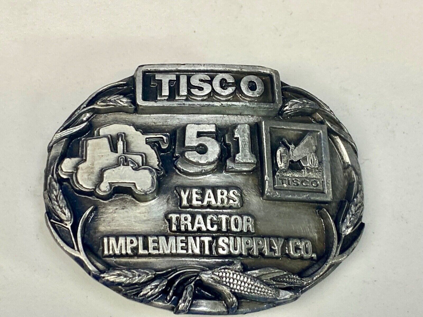 1988 Tisco Tractor Implement Supply Agriculture Farm Tools 51 Year Belt Buckle