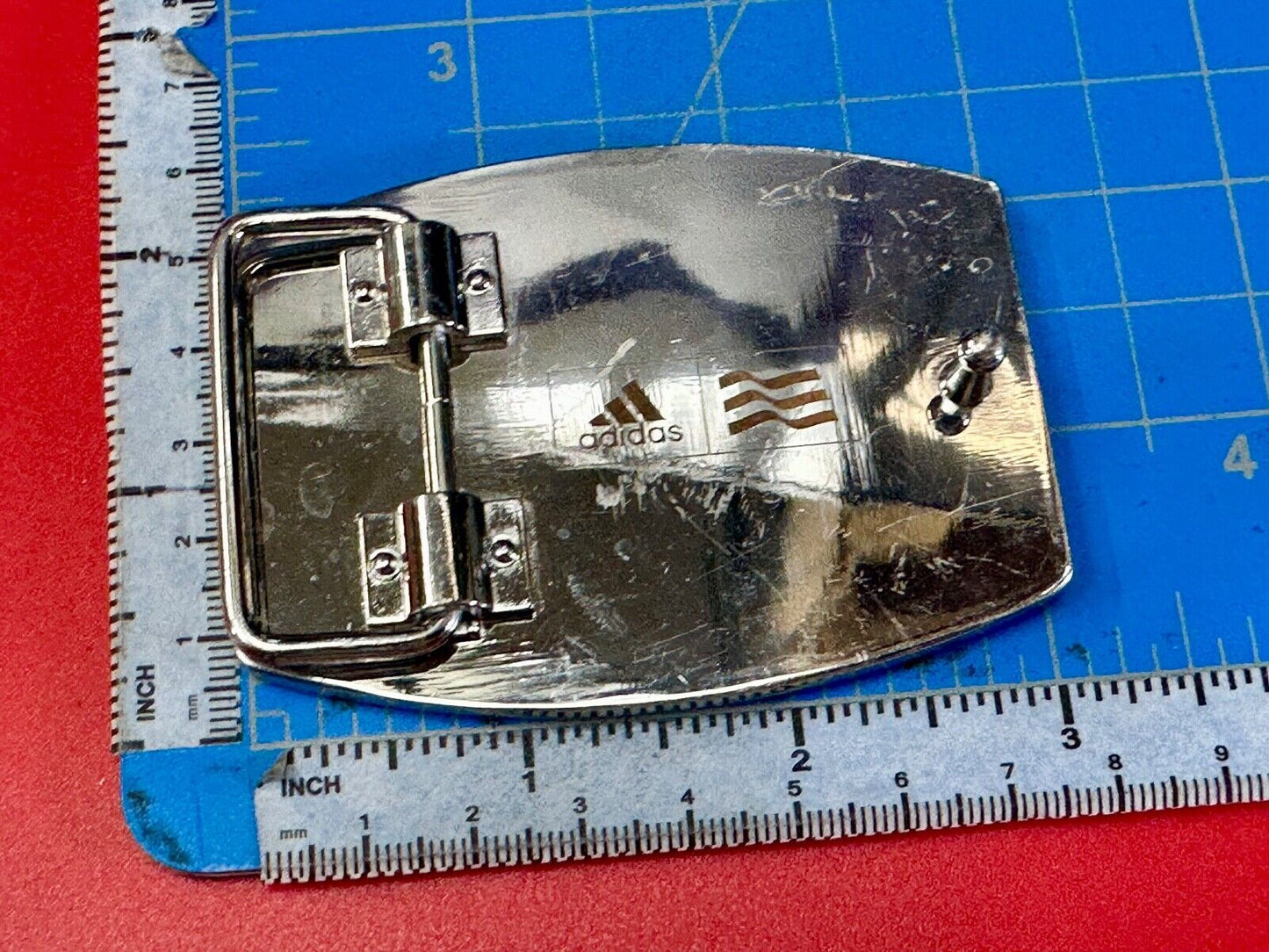 ADIDAS Silver color SHOE Footwear Co Running Golf Trophy striped belt buckle
