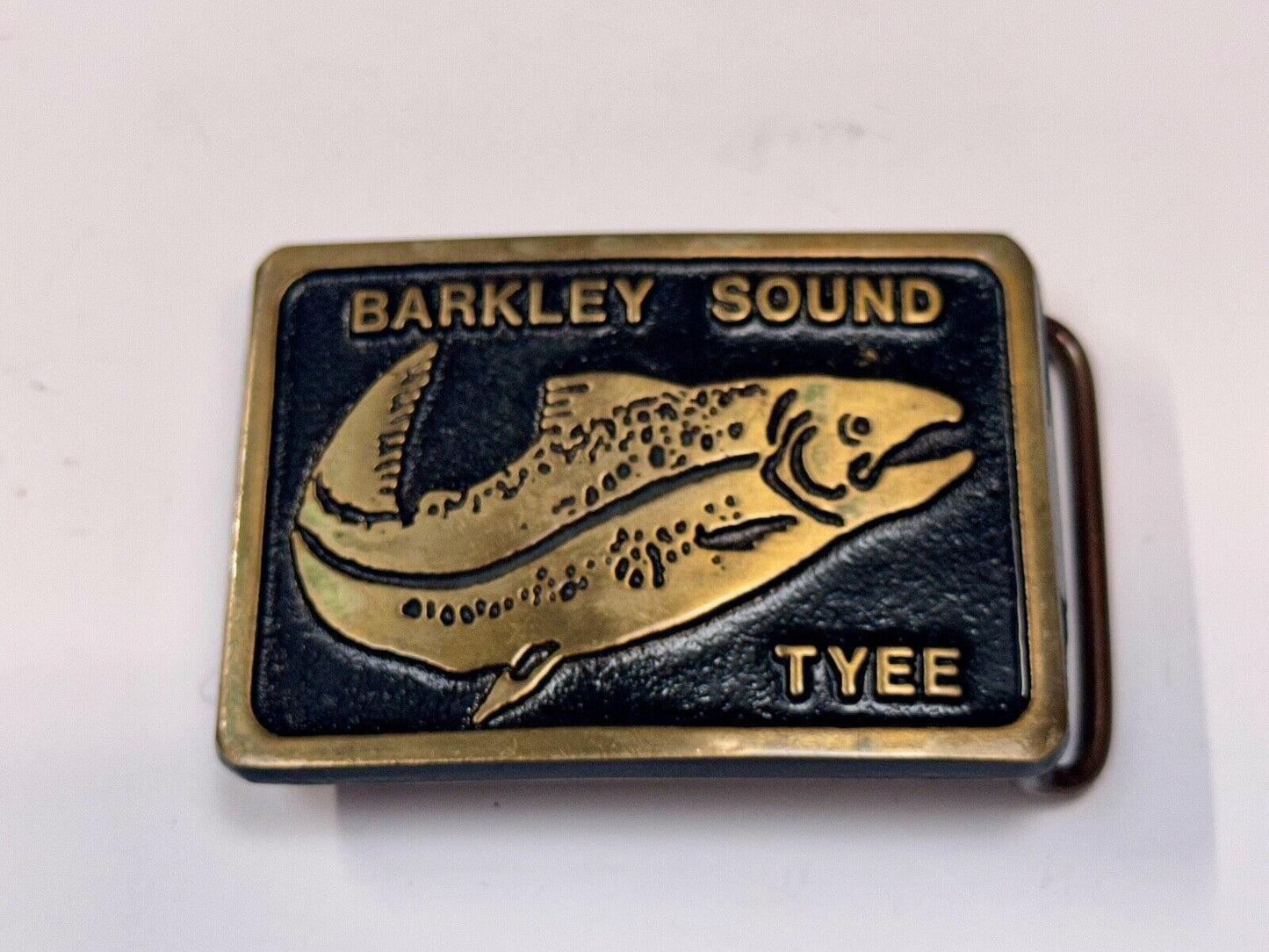 Barkley Sound Tree Fishing Fish Solid Bronze Sandcast belt buckle Rainbow Medals