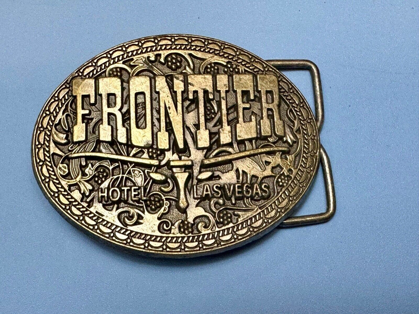 Texas longhorn Vintage Frontier Casino Hotel, Las Vegas Belt Buckle
