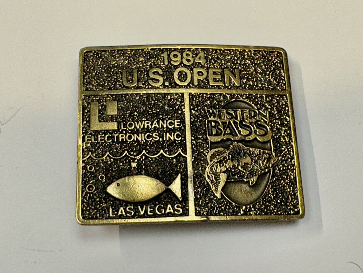 1984 US Open -Western Bass Lawrence Electronics The Great American Belt Buckle