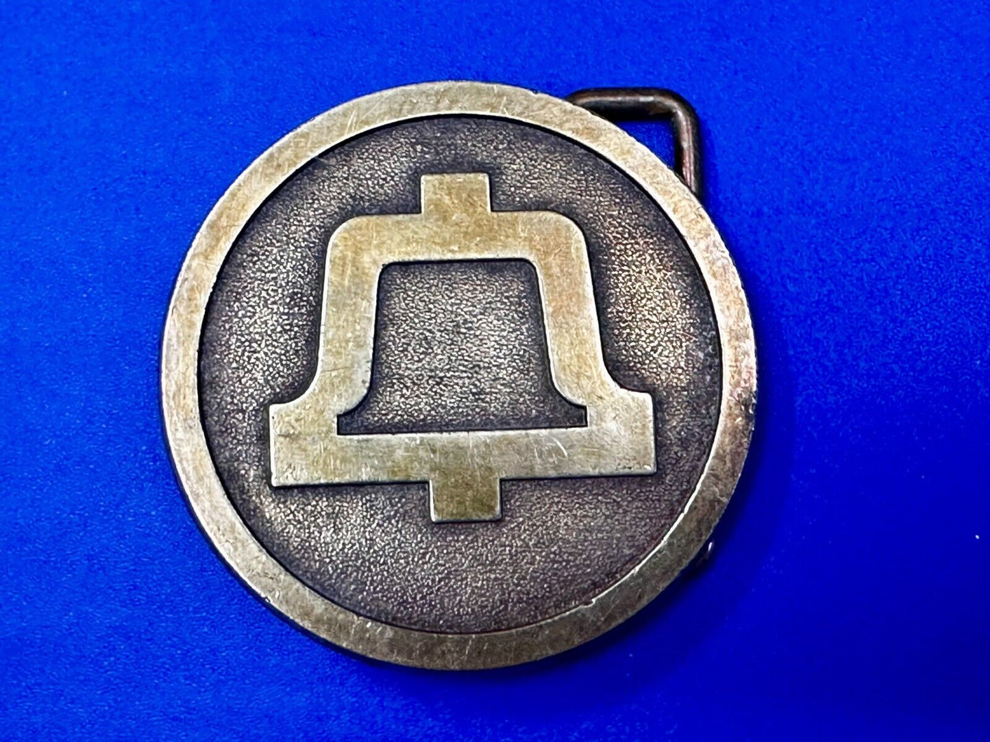 Bell Telephone Lineman Brass Tone Vintage round logo Belt Buckle