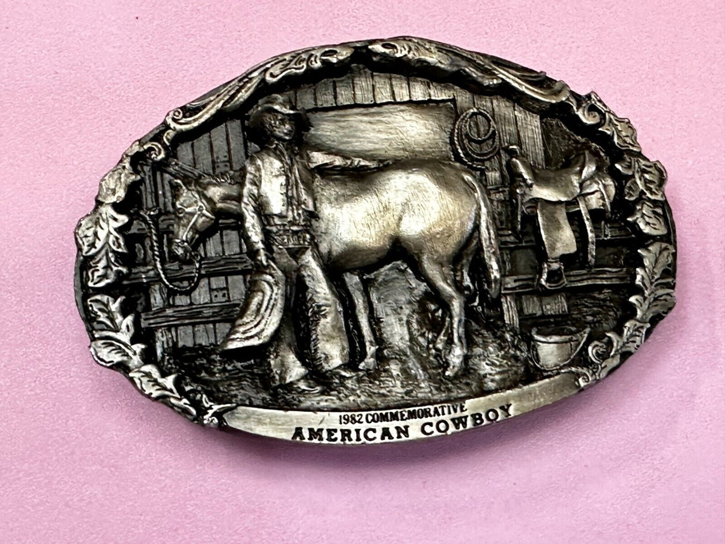 Vintage 1982 American Cowboy Commemorative Vintage Arroyo Grande Belt Buckle