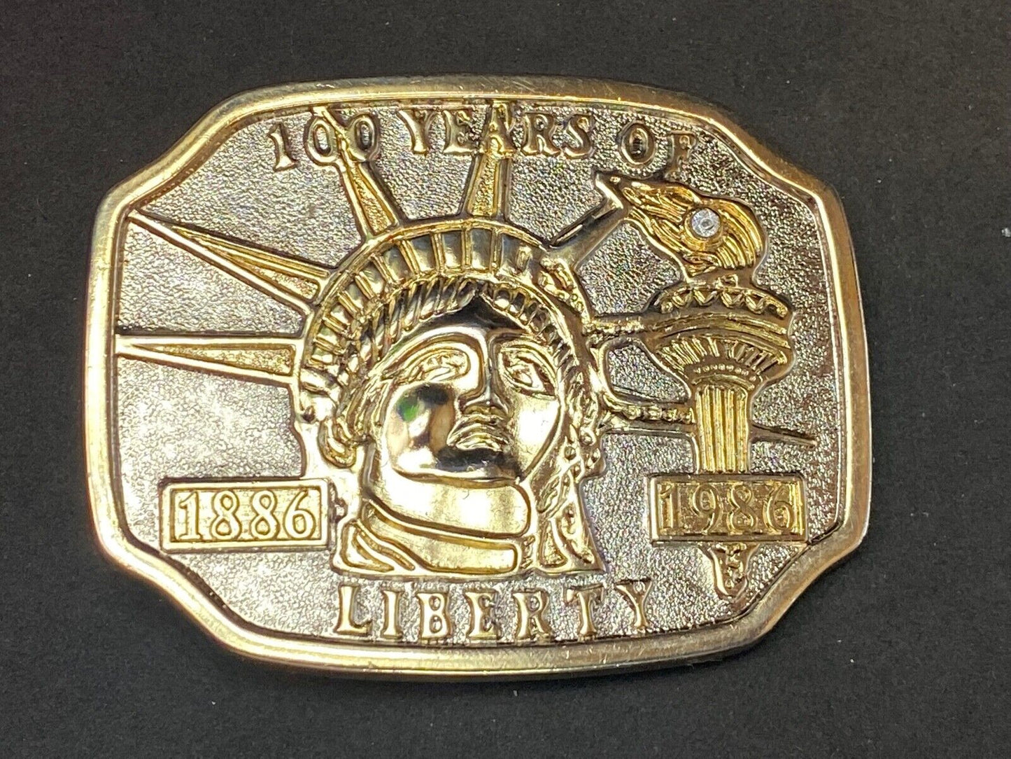 Vintage Belt Buckle 100 Years Of Lady Liberty 1886 - 1986 Statue Of Liberty