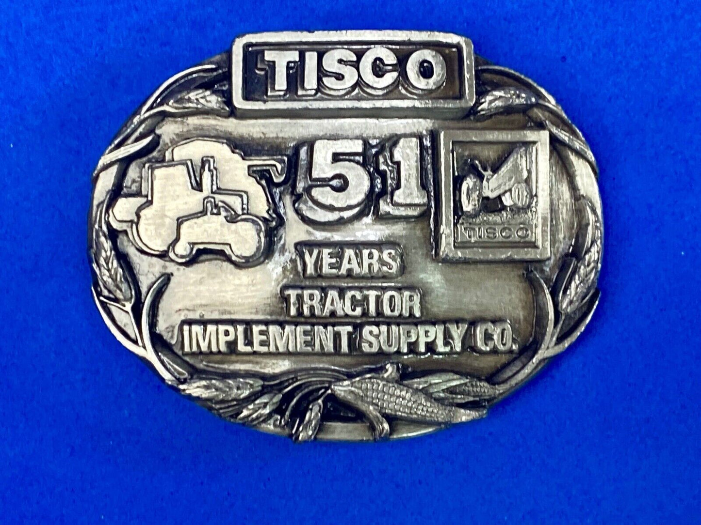 1988 Tisco Tractor Implement Supply Agriculture Farm Tools 51 Year Belt Buckle