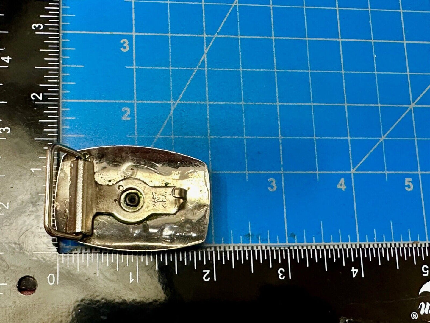 Vintage Cowboy Horse Saddle western two tone belt buckle