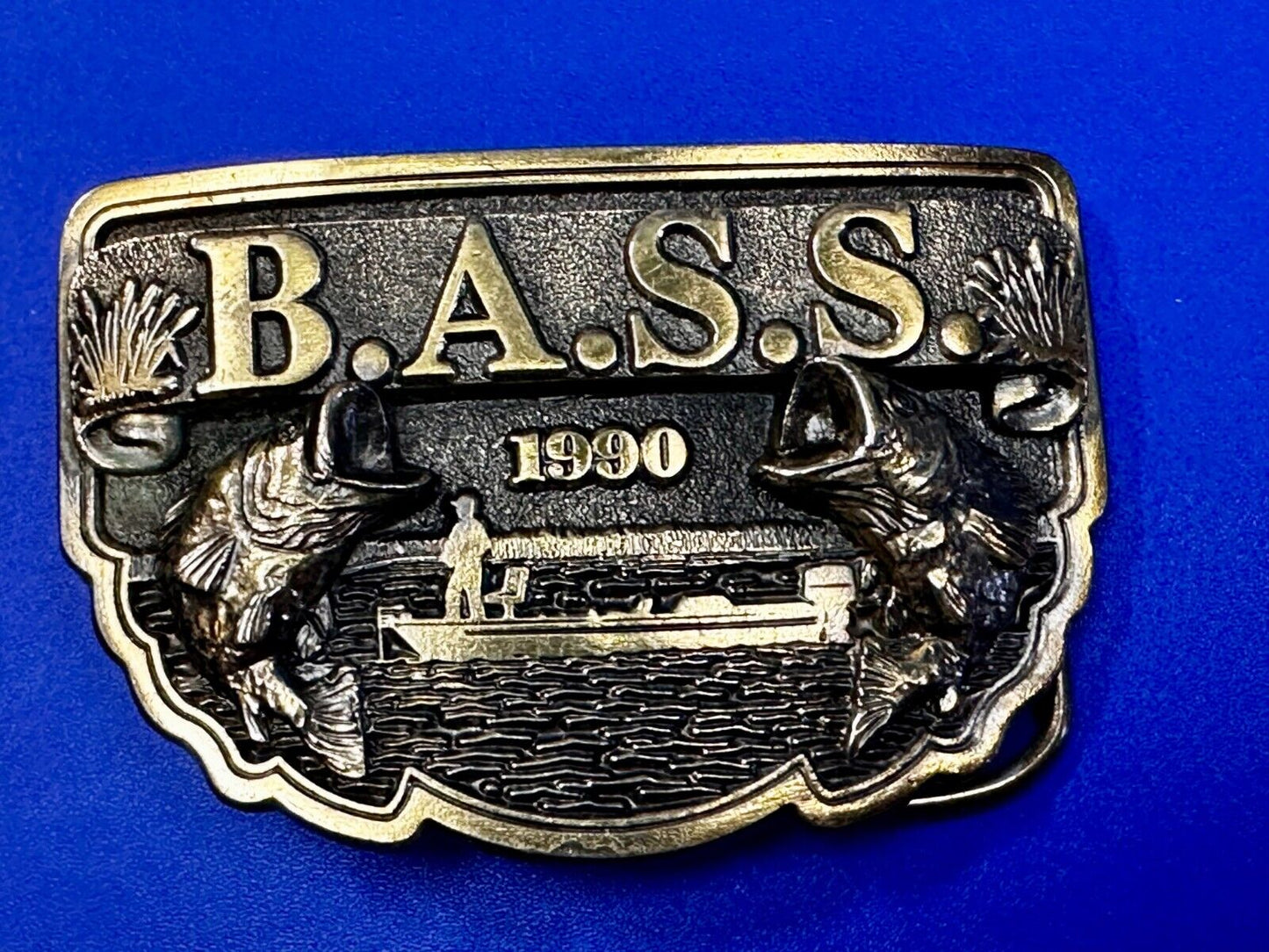 1990 Bass Anglers Sportsman Society Club Great American Fishing Belt Buckle
