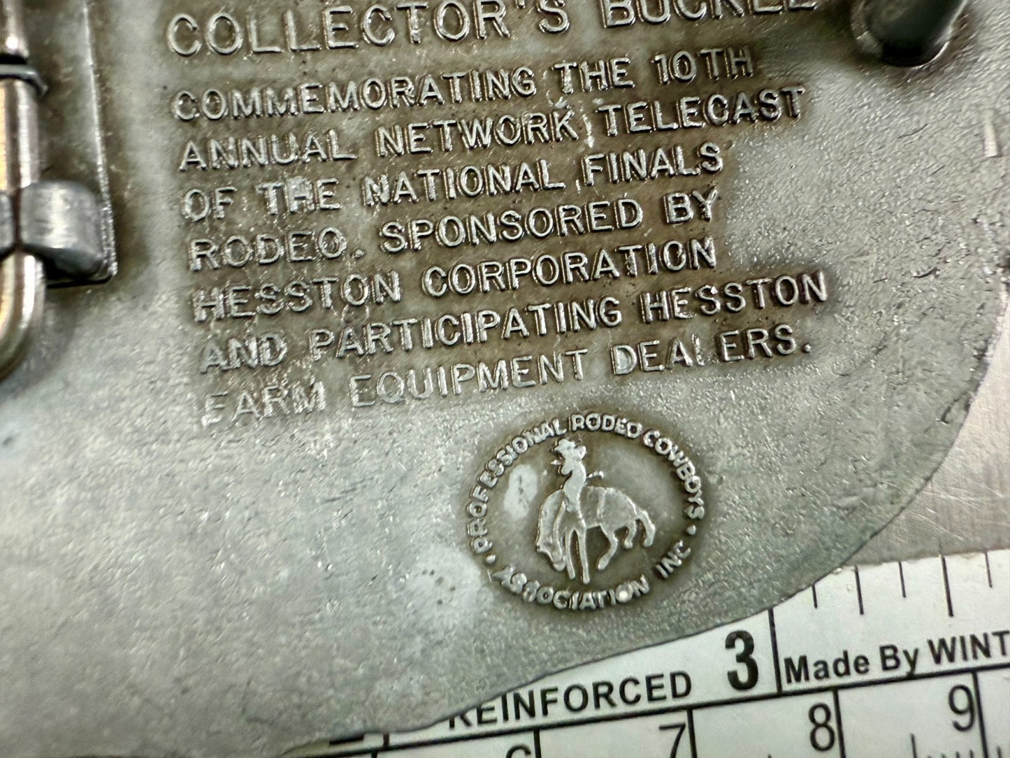 1983 Hesston Nfr National Finals Rodeo Cowboys 25Th Anniversary Belt Buckle