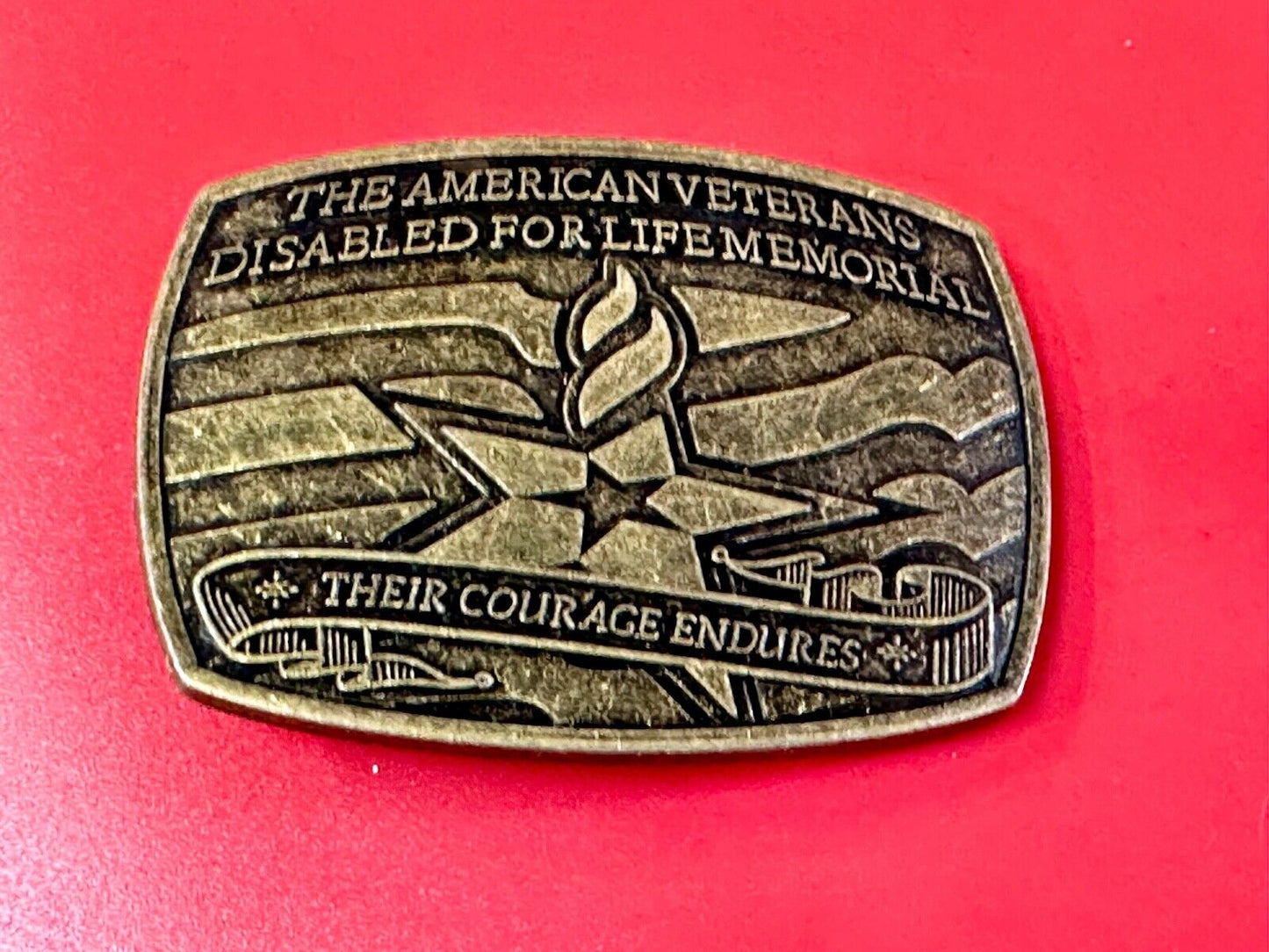 Their Courage Endures American Veterans Disabled for Life Memorial Belt Buckle