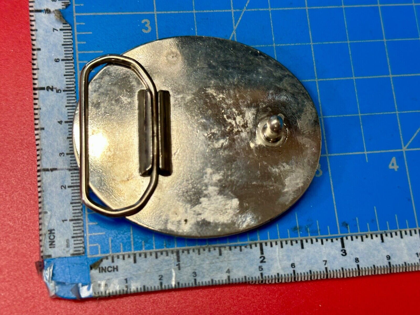 Art Enamel Swirl vintage artisan belt buckle