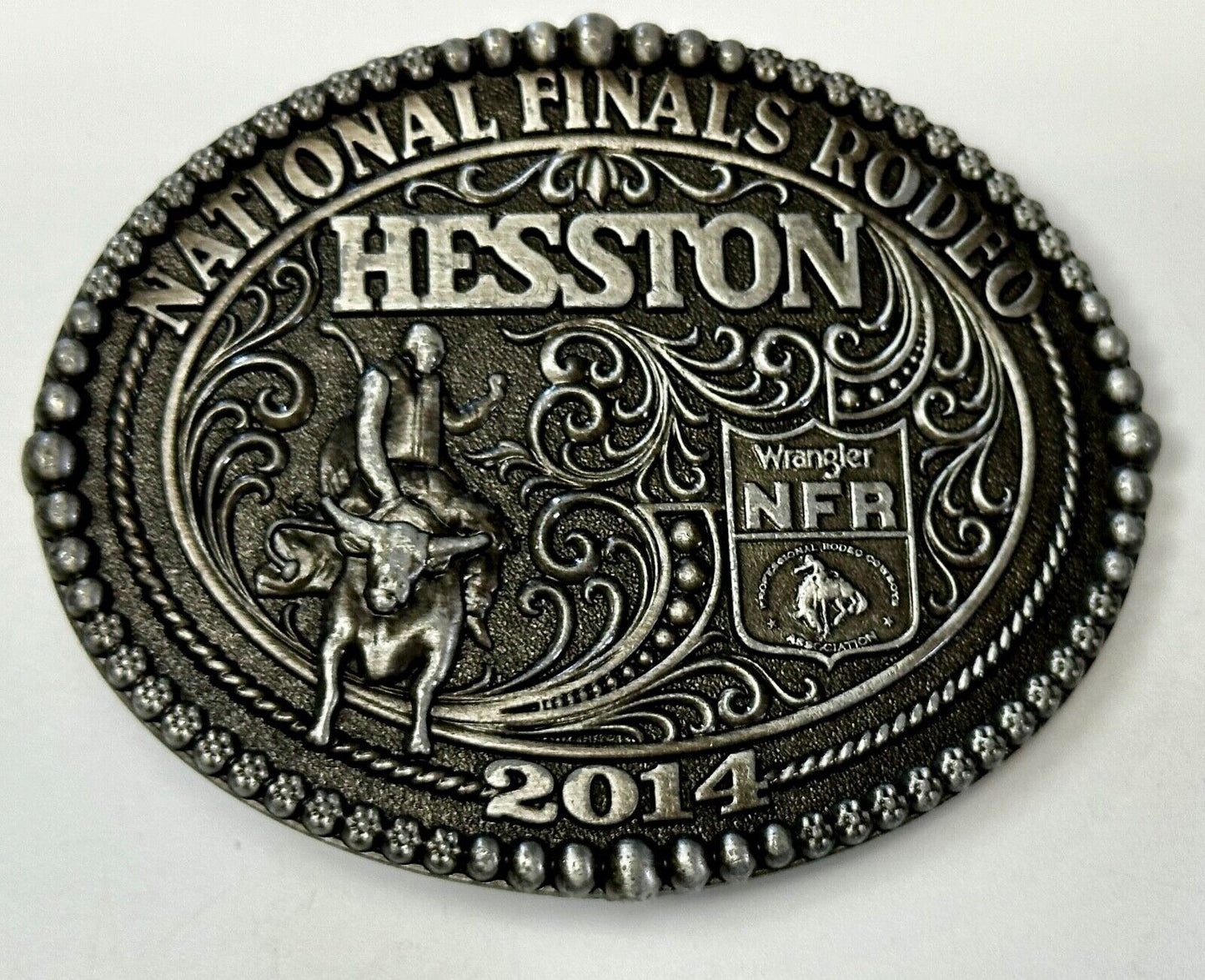 2014 National Finals Rodeo NFR Cowboy Montana Silversmiths Youth Belt Buckle