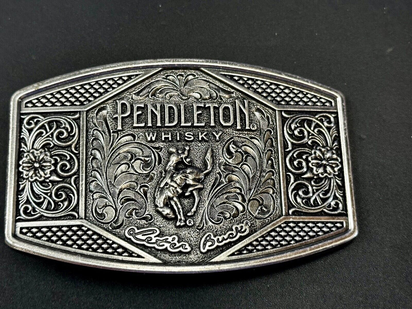 2022 Pendleton Whisky Let'er Buck Montana Silversmith Rodeo Cowboys Belt Buckle