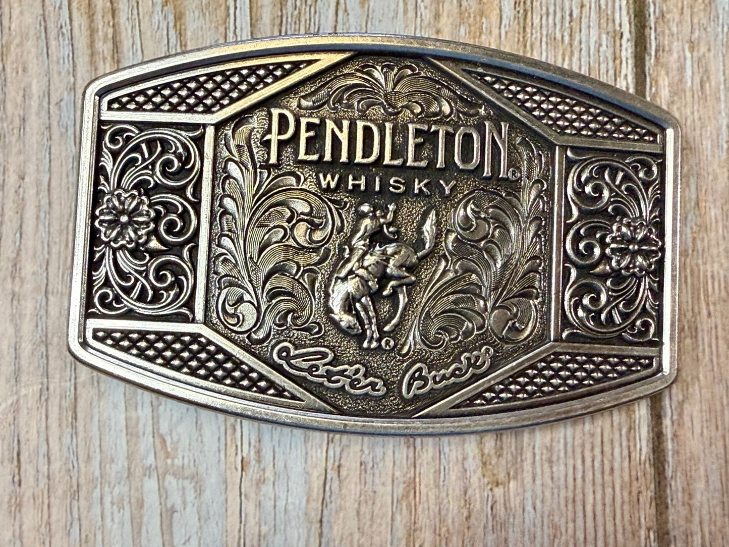 2022 Pendleton Whiskey Let'er Buck Rodeo Cowboy Montana Silversmiths Belt Buckle