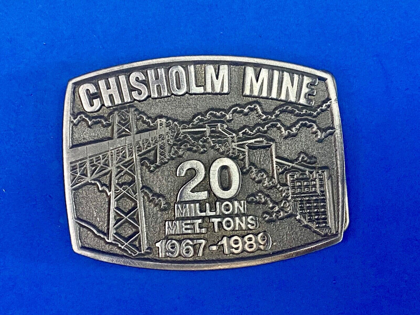 20 Million Metric Tons Mined - Belt Buckle Chisholm, Minnesota Mn Iron Mine