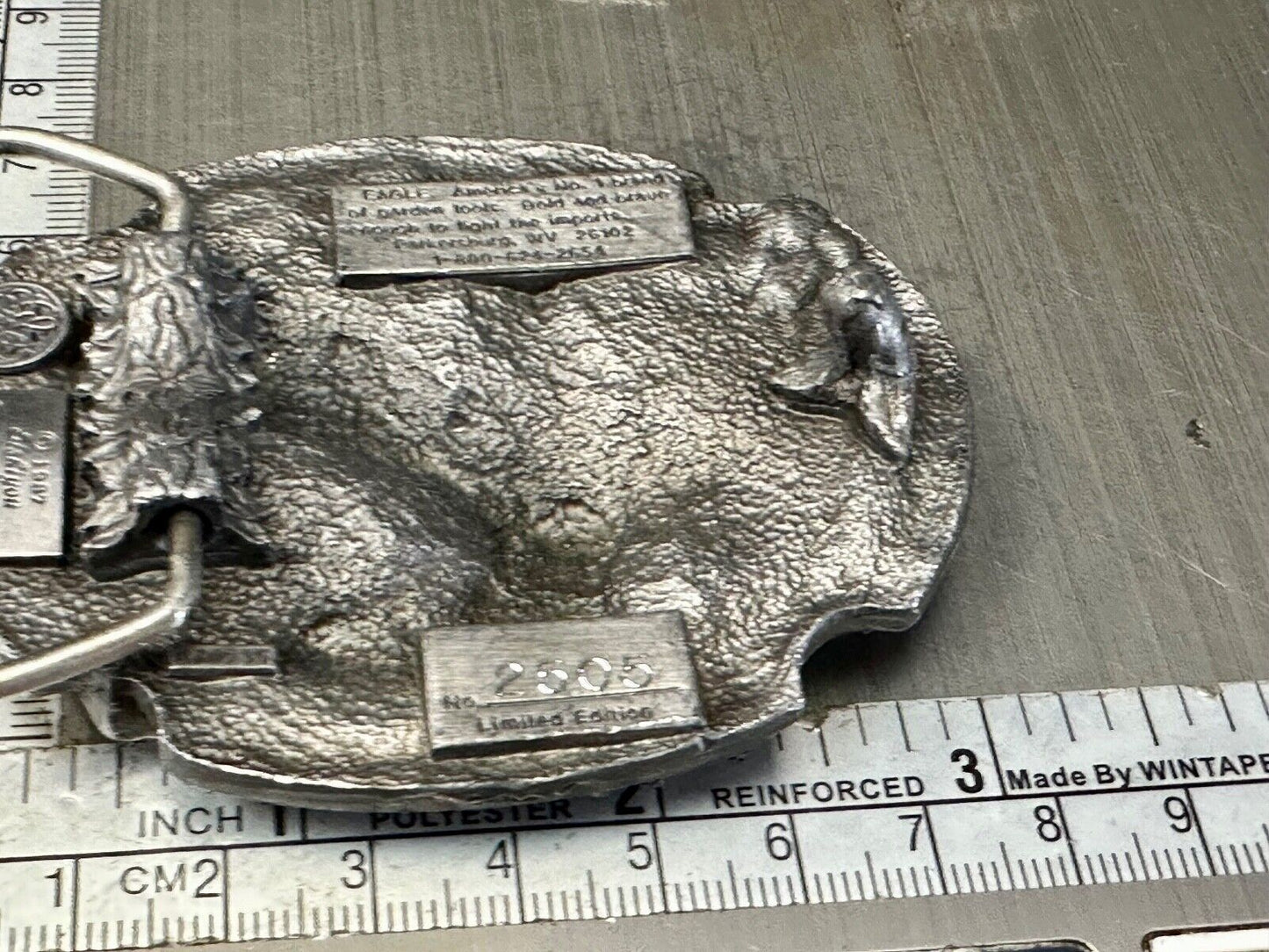 Ames Eagle Lawn and Garden Tools vintage 1987 Siskiyou belt buckle