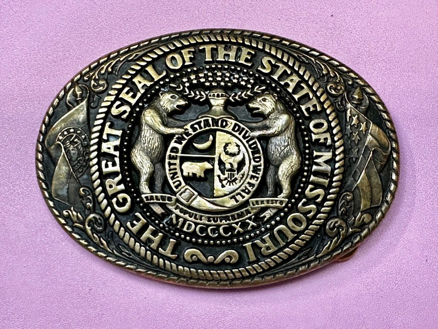 The Great Seal Of The State Of Missouri Statehood Series Tony Lama Belt Buckle