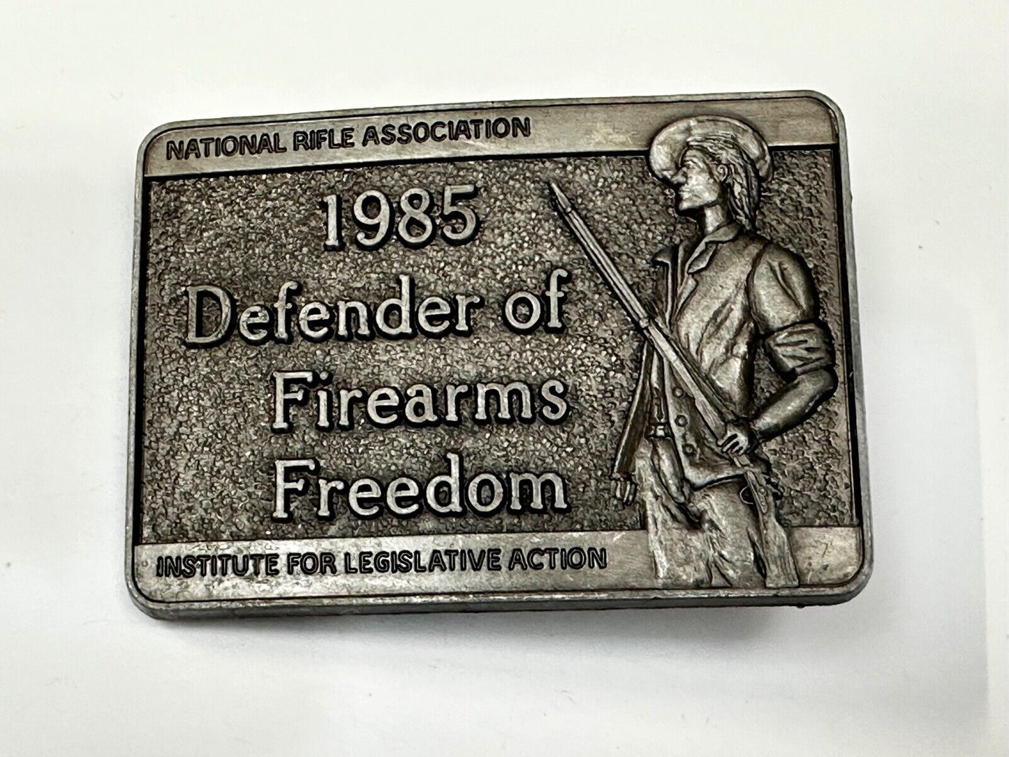 1985 Defender of Firearms Freedom Vintage NRA ILA Belt Buckle