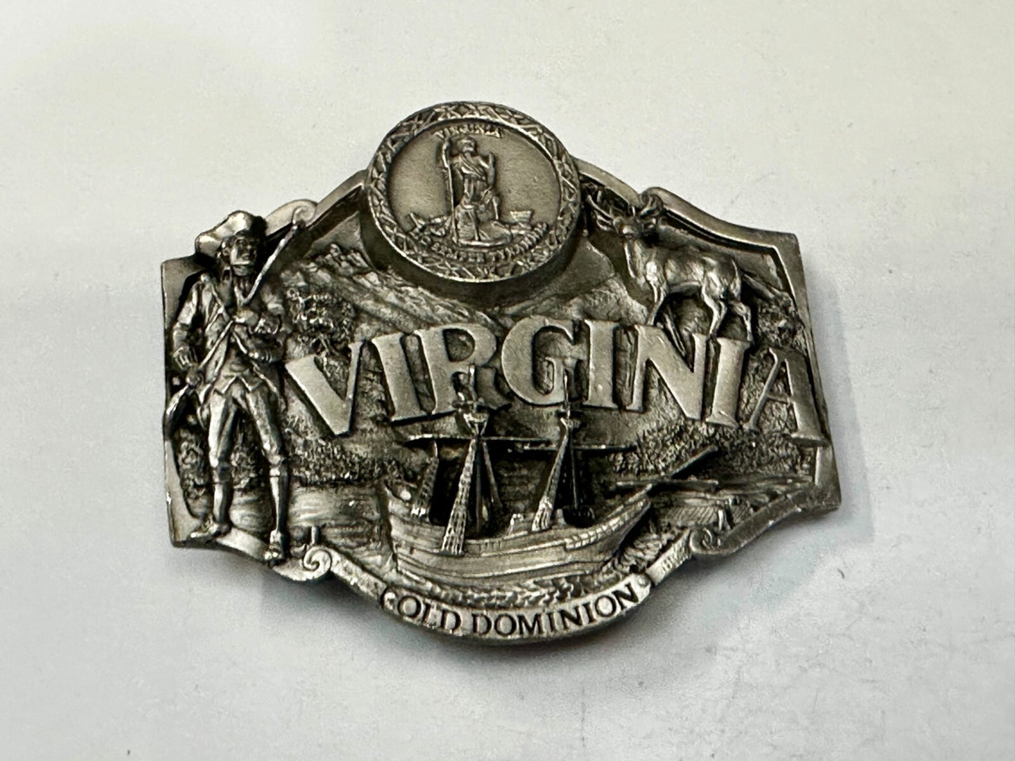The States of Virginia Old Dominion Dogwood Cardinal 1987 Siskiyou Belt Buckle