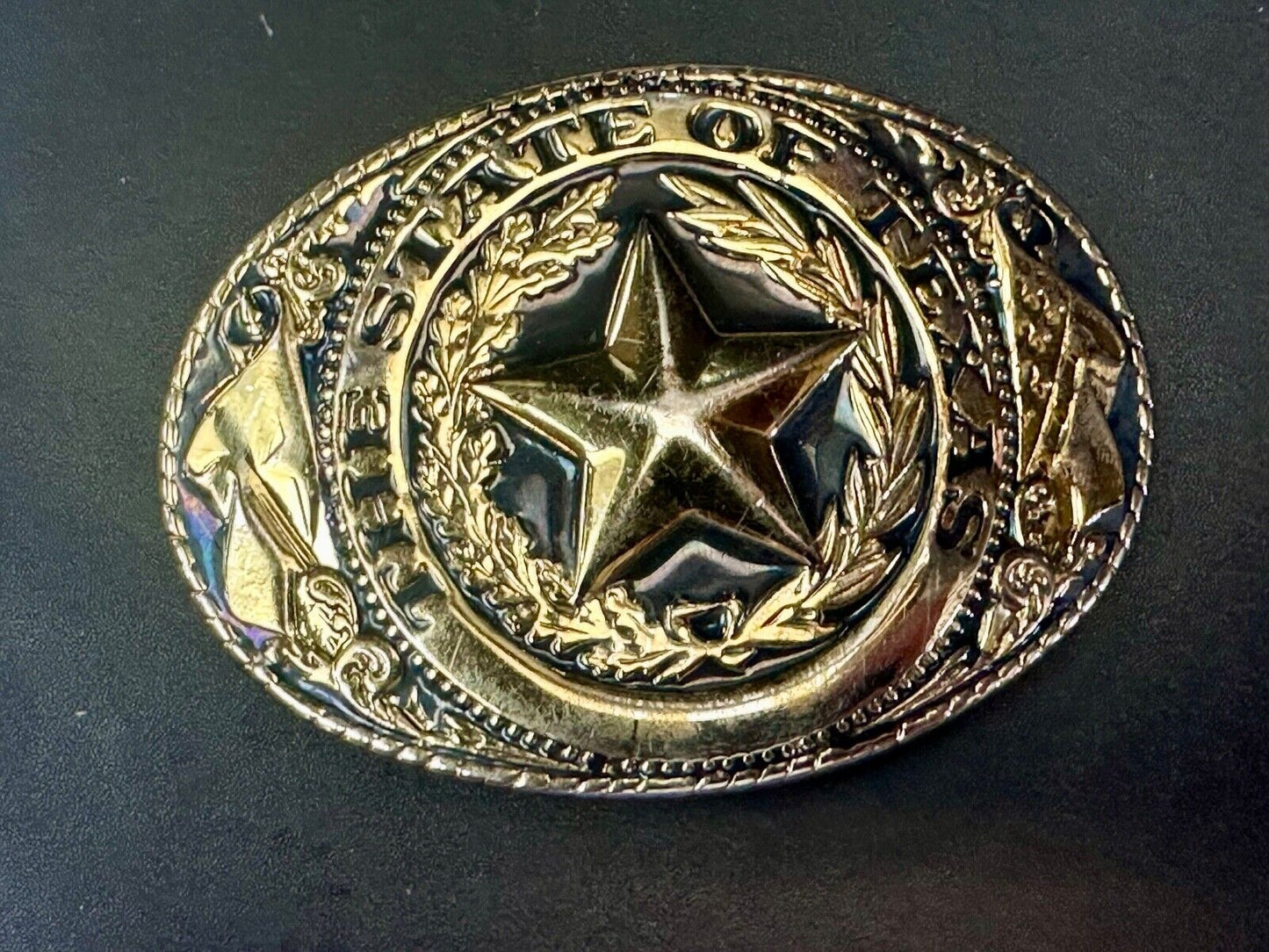 The Great State of Texas Star & Flag & Pride! USA made belt buckle marked W