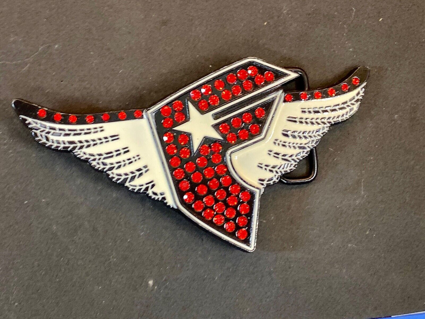 Beautiful Rhinestone? Letter F Shape Logo With Wings