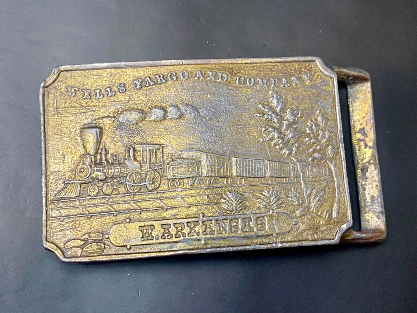 Train Steam Locomotive Wells Fargo & co West Arkansas Collectable belt buckle