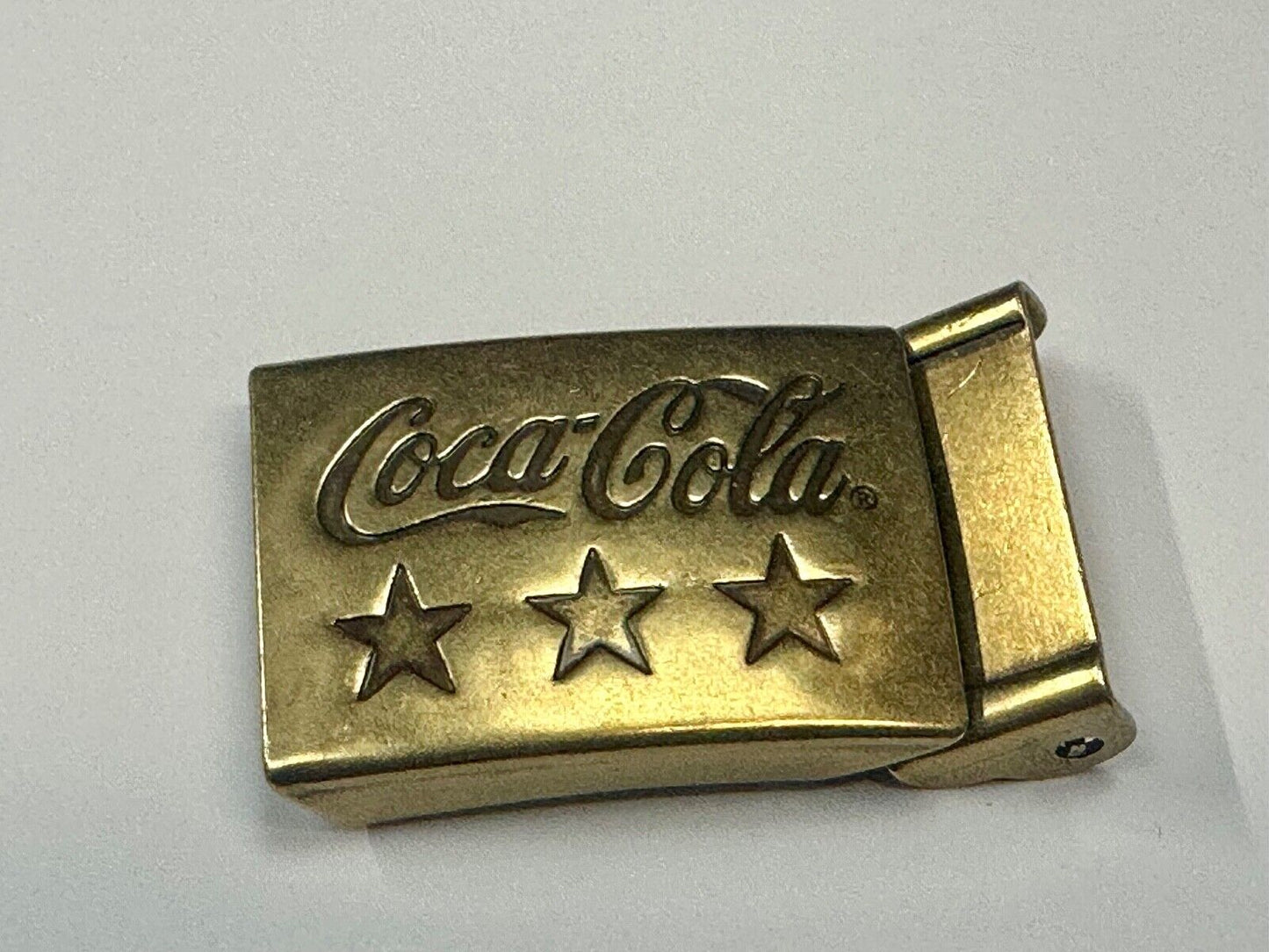 Three Stars - COCA-COLA SODA POP COLLECTORS VINTAGE BRASS TONE BELT BUCKLE
