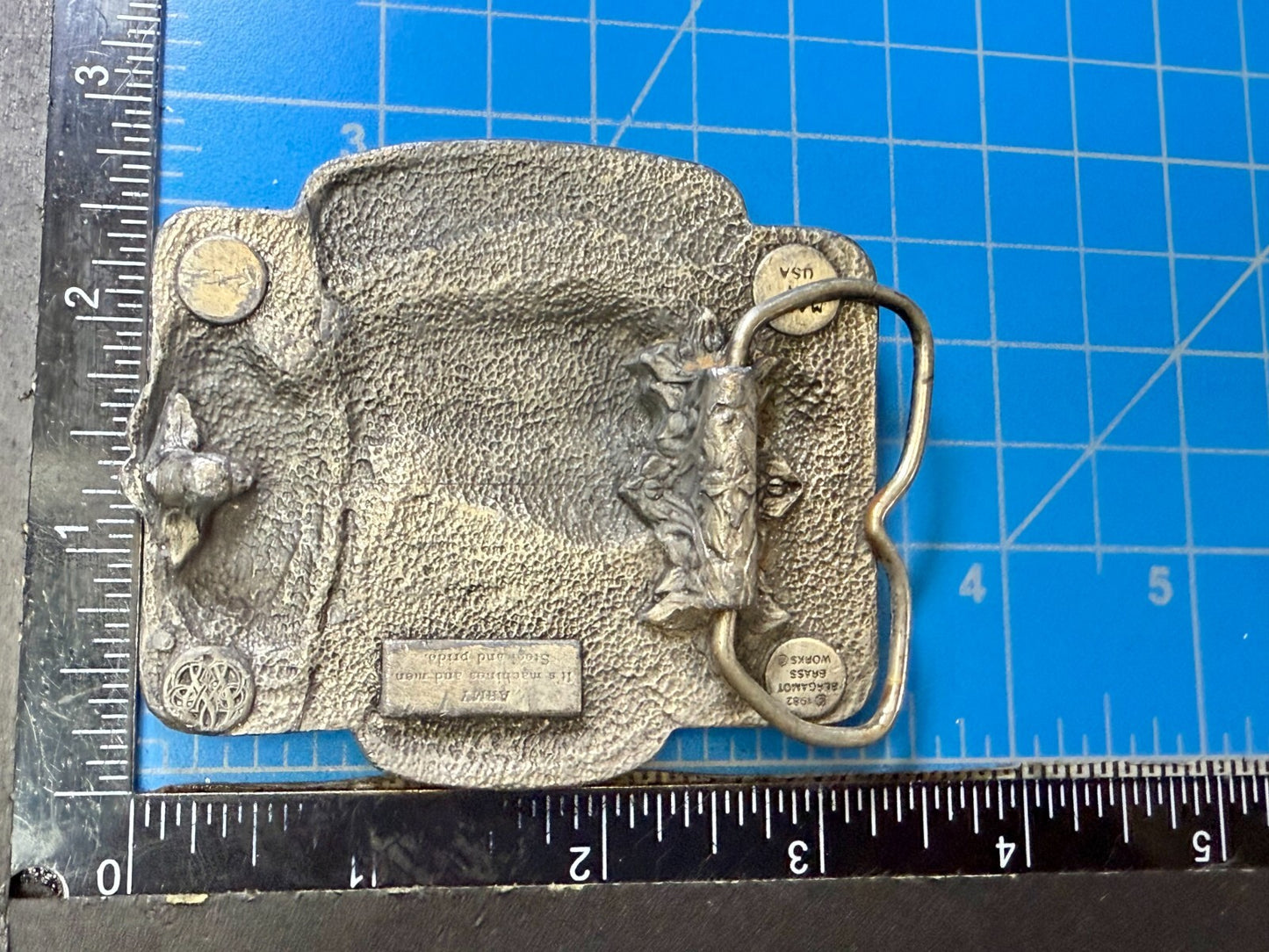 Bergamot U.S. Army K-132 Tank Flag Vtg. 1982 United States Military Belt Buckle