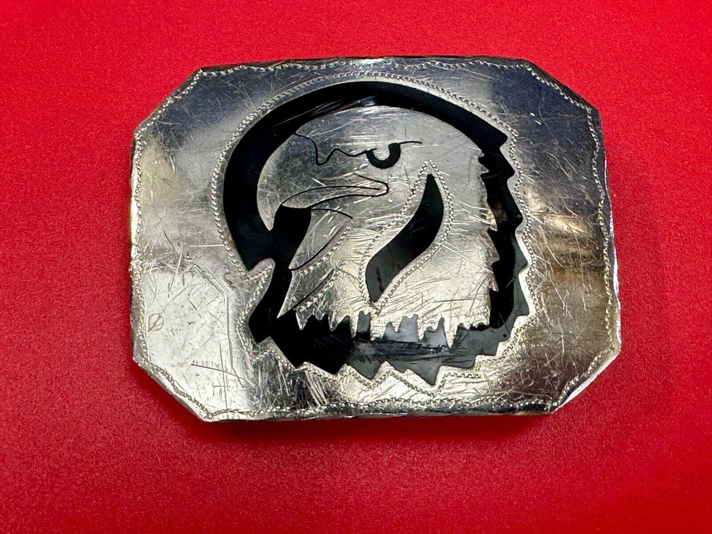 Bald EAGLE Vintage Inlaid Enameled Artisan? Beautiful Craftsmanship belt buckle