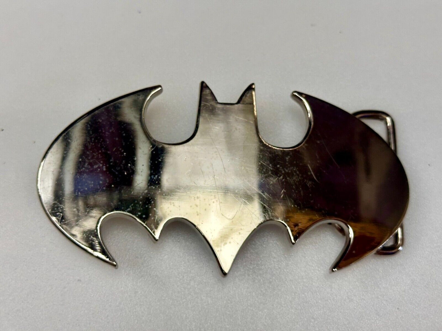 Batman Bat Wing Classic Logo Cutout Silver Color Reflective Cpga Belt Buckle