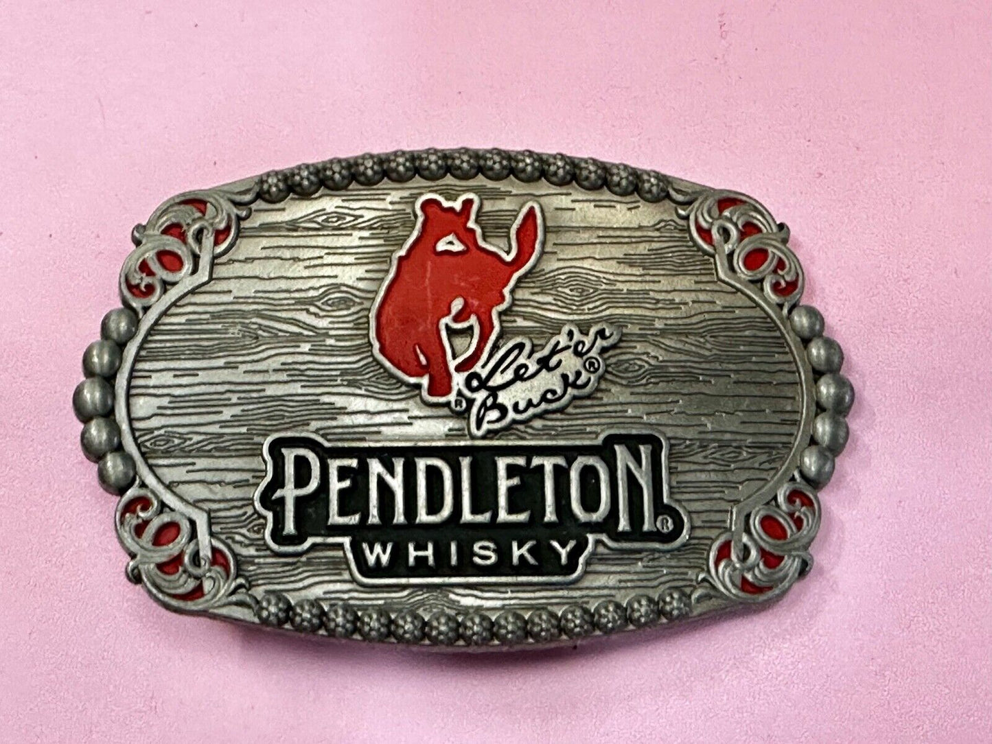 2023 Pendleton Whisky Let'er Buck Montana Silversmith Rodeo Cowboys Belt Buckle