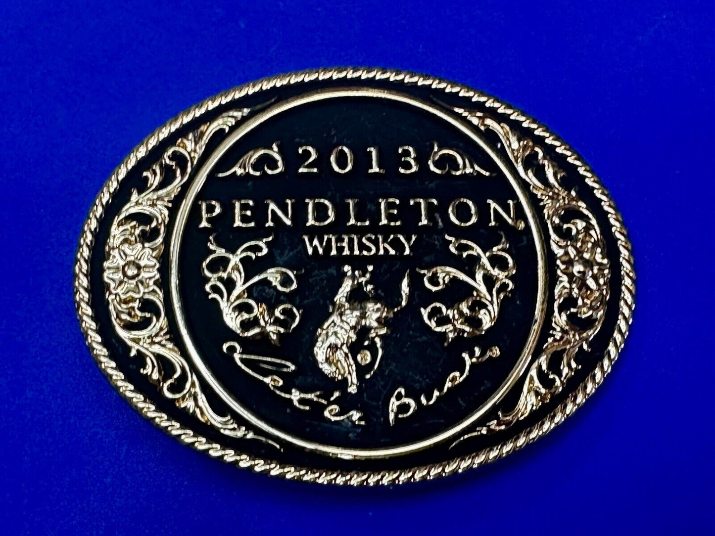 2012 Pendleton Whisky Let'er Buck Montana Silversmith Rodeo Cowboys Belt Buckle