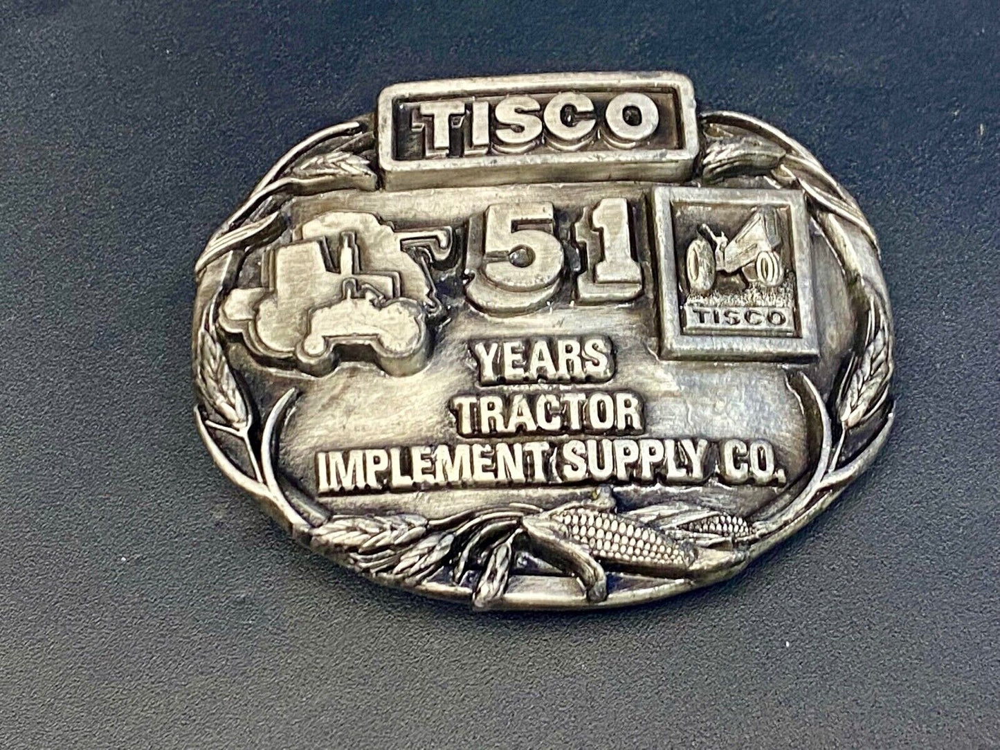 1988 Tisco Tractor Implement Supply Agriculture Farm Farming 51 Year Belt Buckle