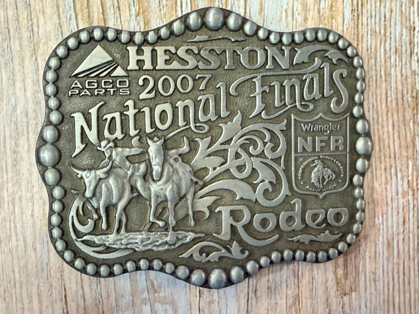 2007 Hesston Wrangler National Finals Rodeo Montana Silversmiths Belt Buckle