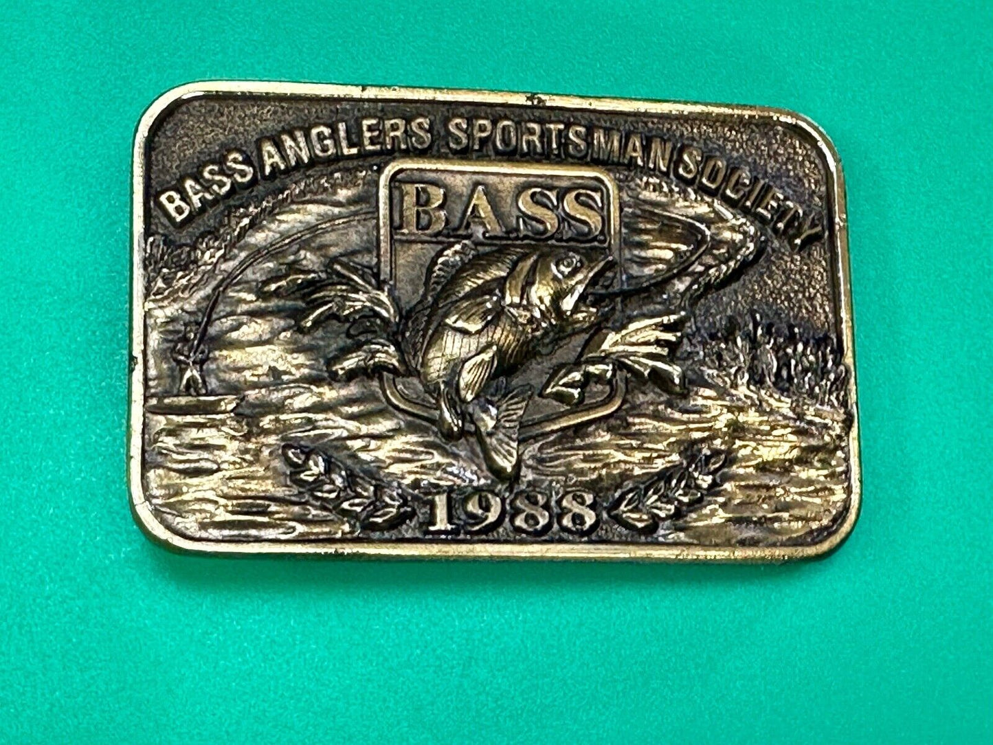 BASS Anglers Sportsman Society Fishing Club Great American belt buckle Co