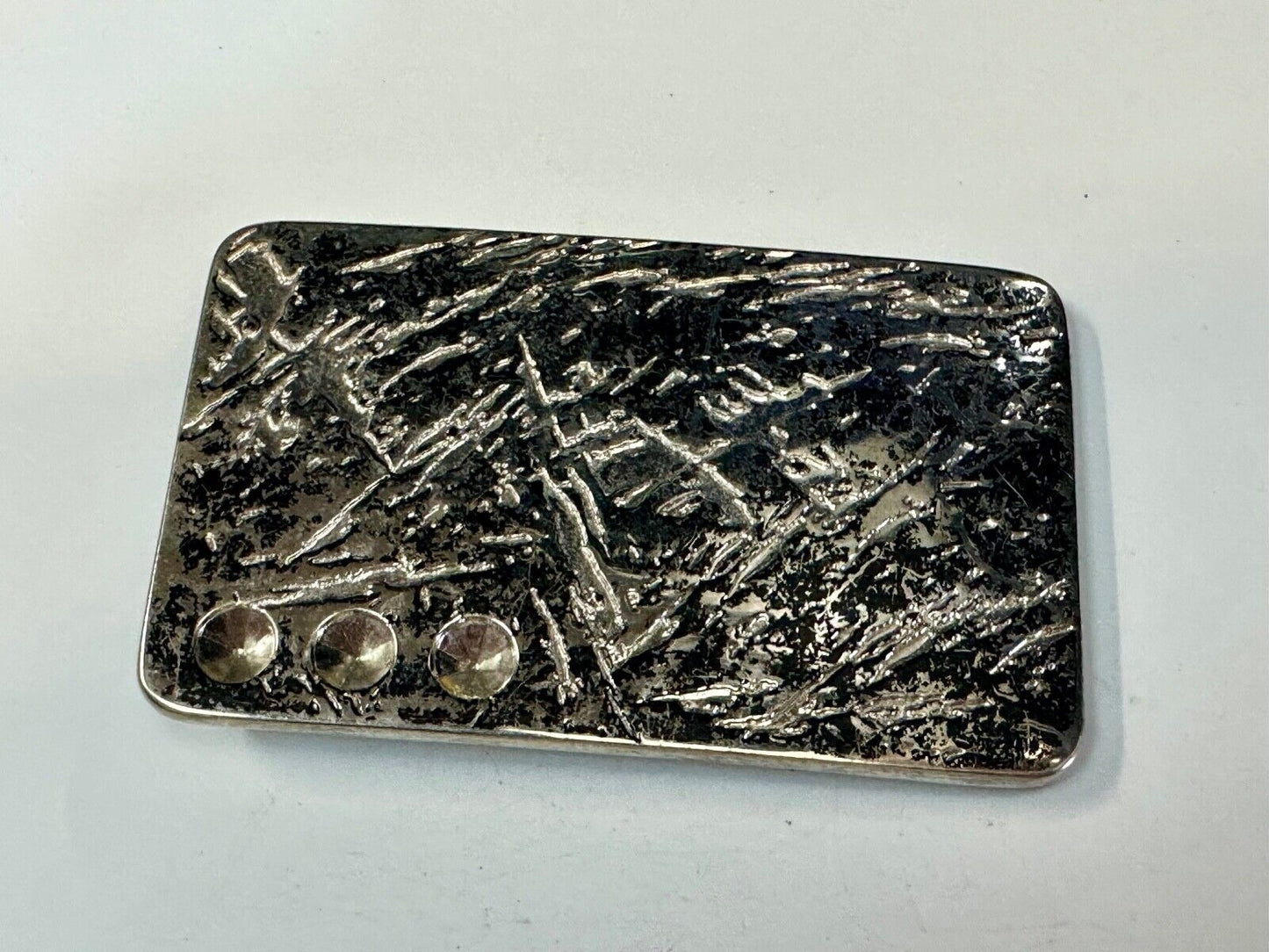 Unknown to me! Faux Metal shards - space for 3 Rhinestone's Vintage Belt Buckle