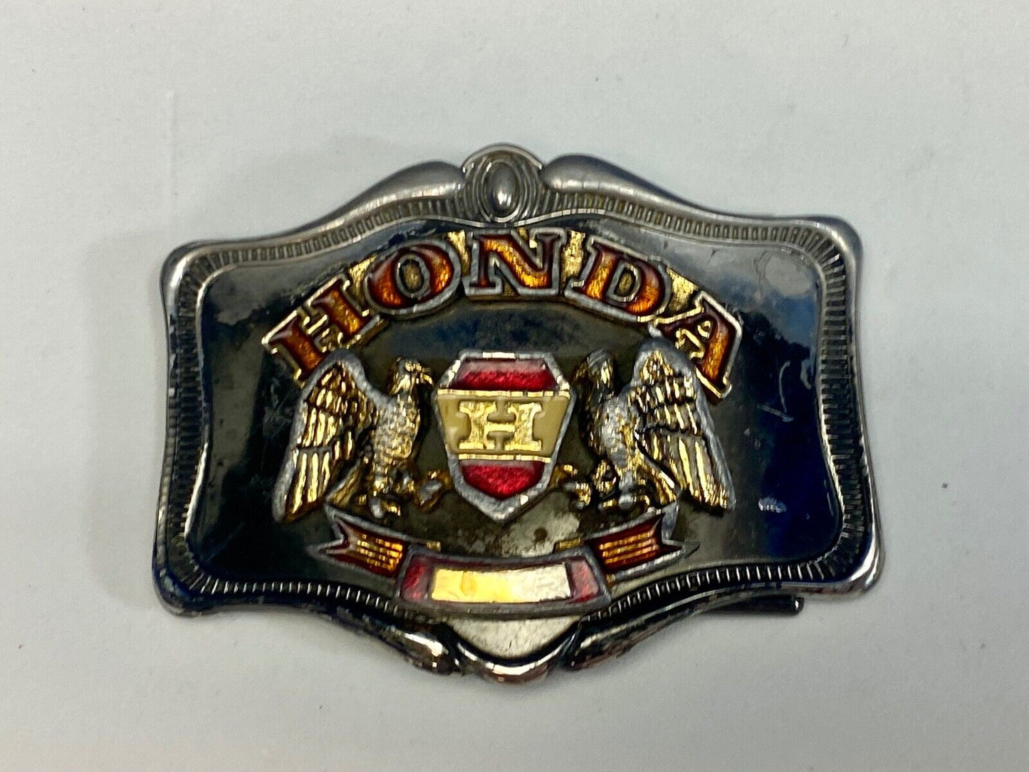 Vintage 1978 Honda H Gold Wing Two Eagle's Logo Western Framed Belt Buckle