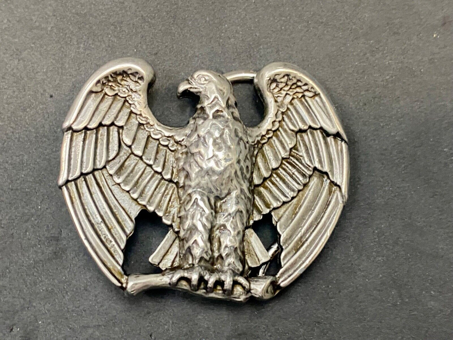 Vintage Avon 1970s Patriotic American Eagle Silver Tone belt buckle