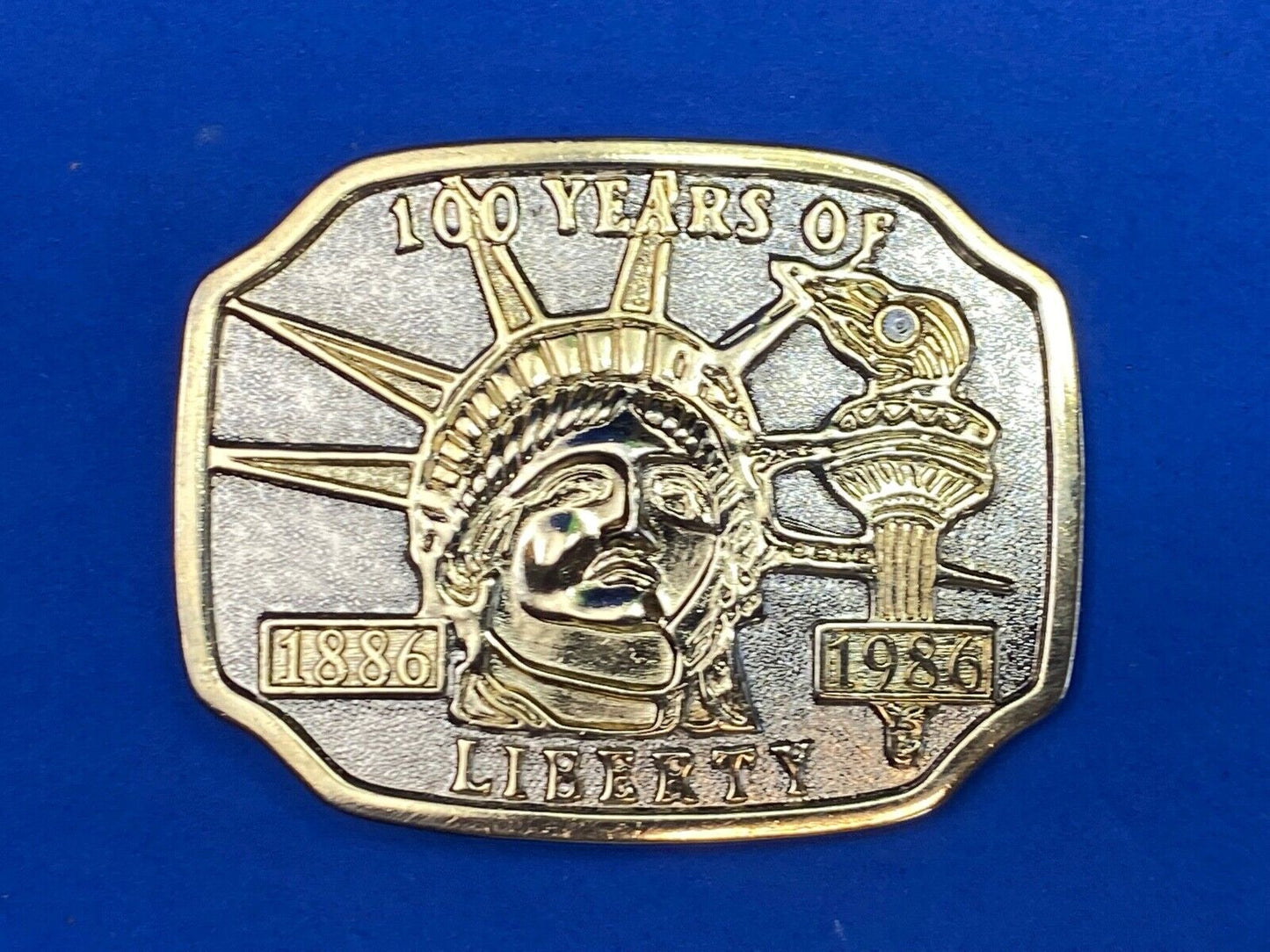 Vintage Belt Buckle 100 Years Of Lady Liberty 1886 - 1986 Statue Of Liberty