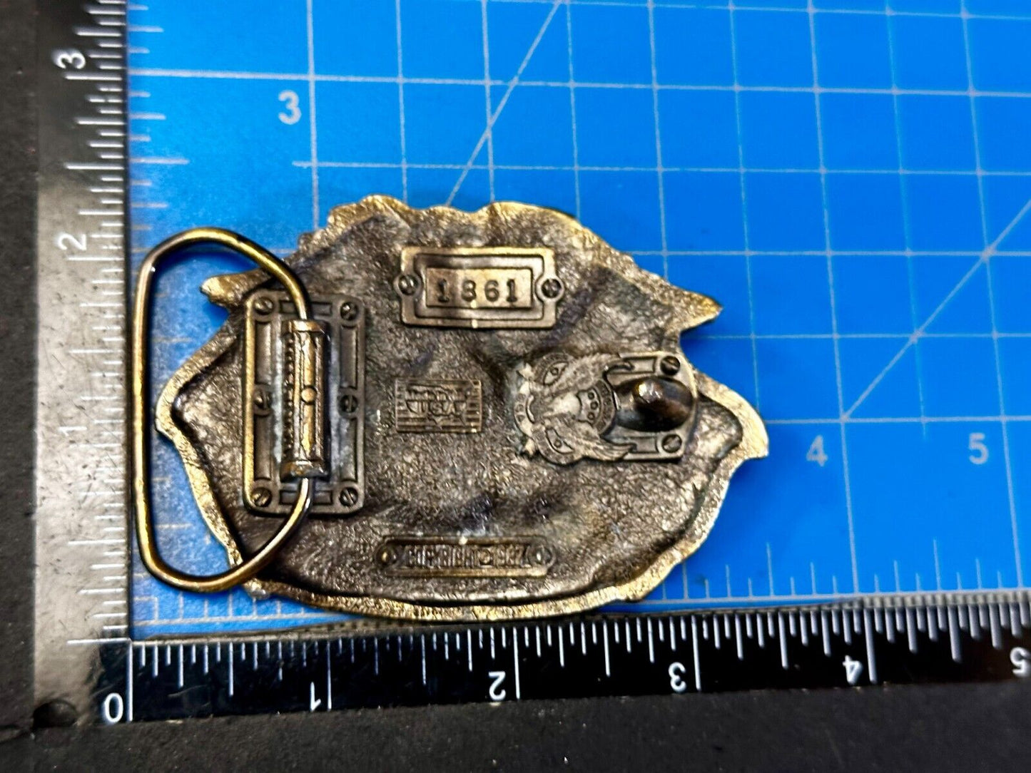 The Beaver State OREGON American Flag Eagle Seal 1987 Commemorative Belt Buckle