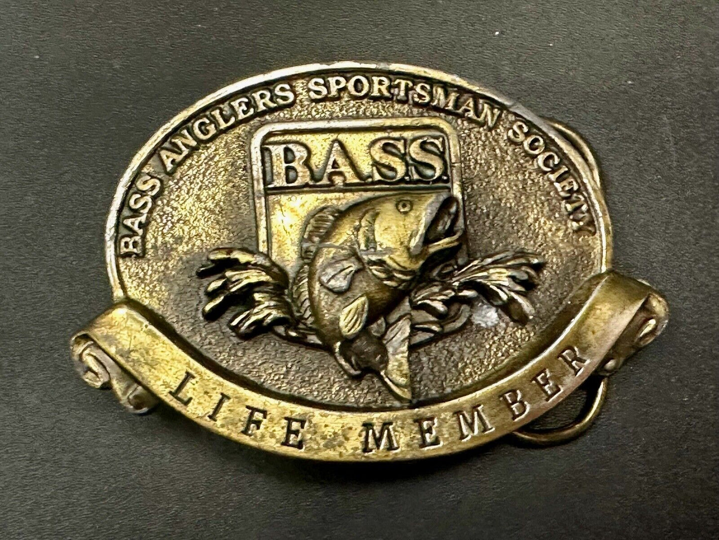 BASS Anglers Sportsman Society Fishing RARE Bergamot Commemorative belt buckle