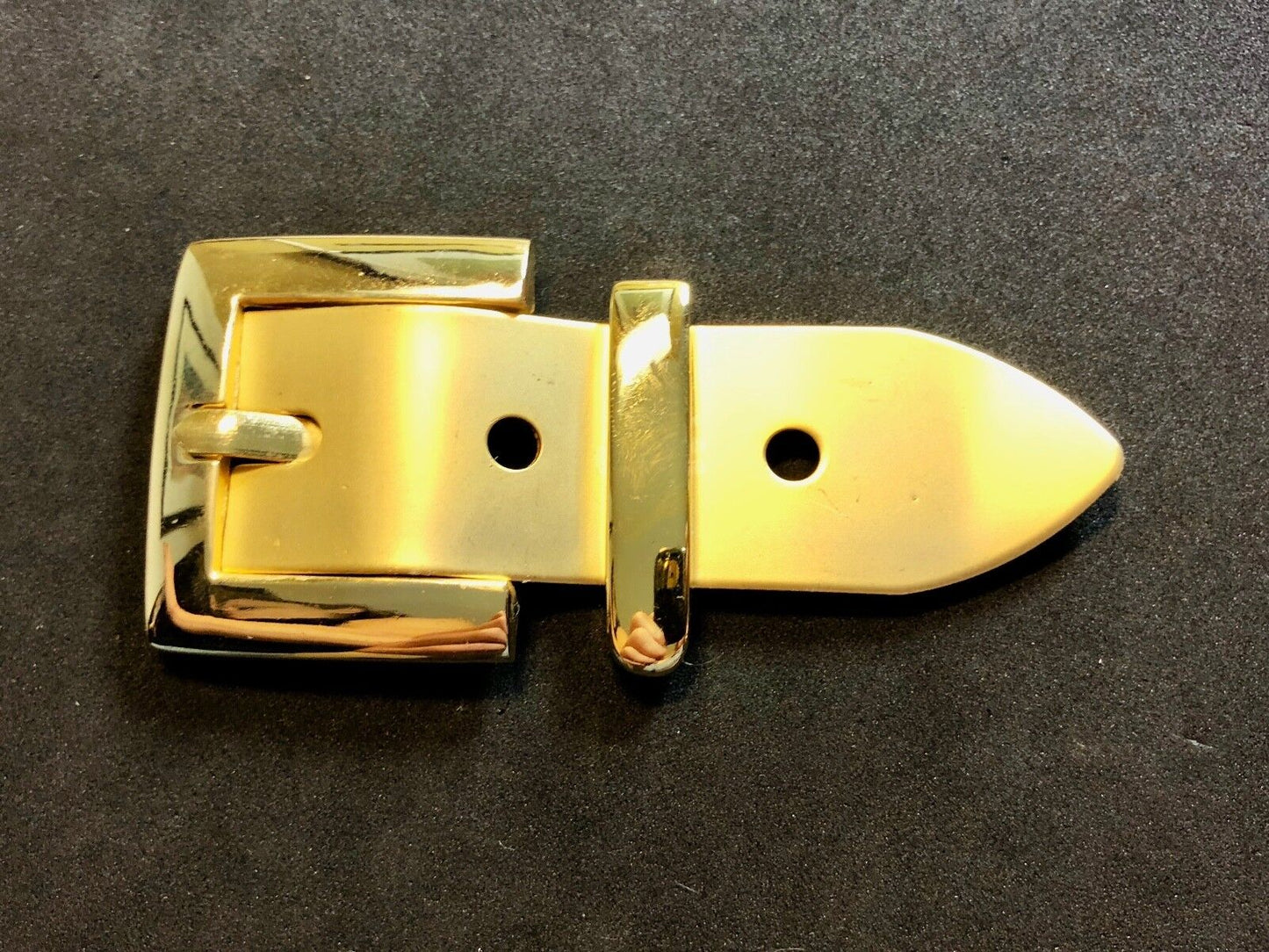 Vintage 2 piece Dress Brass Tone? Belt Buckle