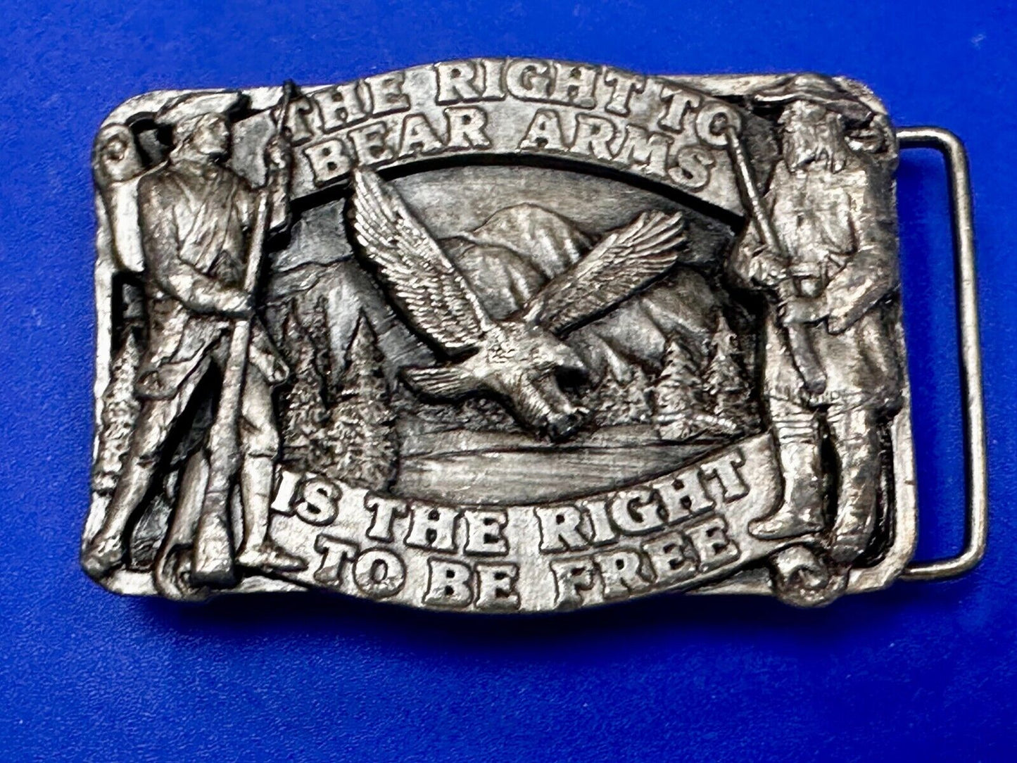 The Right To Bear Arms Is the Right ToBe Free 2nd Amendment VTG 1982 Belt Buckle