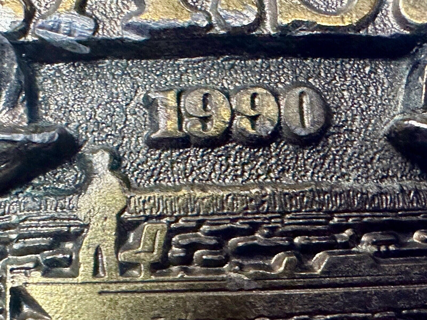 1990 BASS Bass Anglers Sportsman Society Fishing Dual Jumping Fish belt buckle