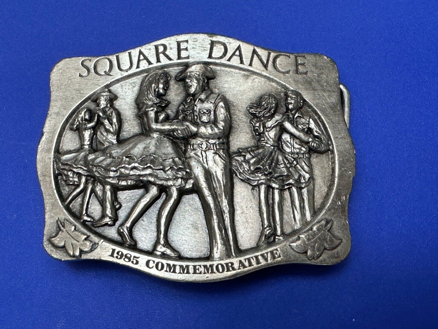 Vintage 1985 Square Dancing Commemorative belt buckle by Arroyo Grande